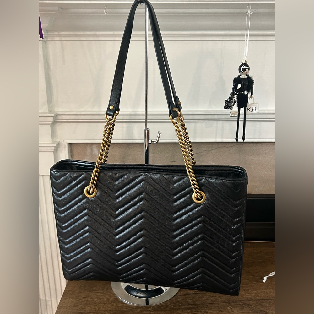 GUCCI GG Marmont Zip Tote Matelasse Leather EUC - Picture 7 of 15